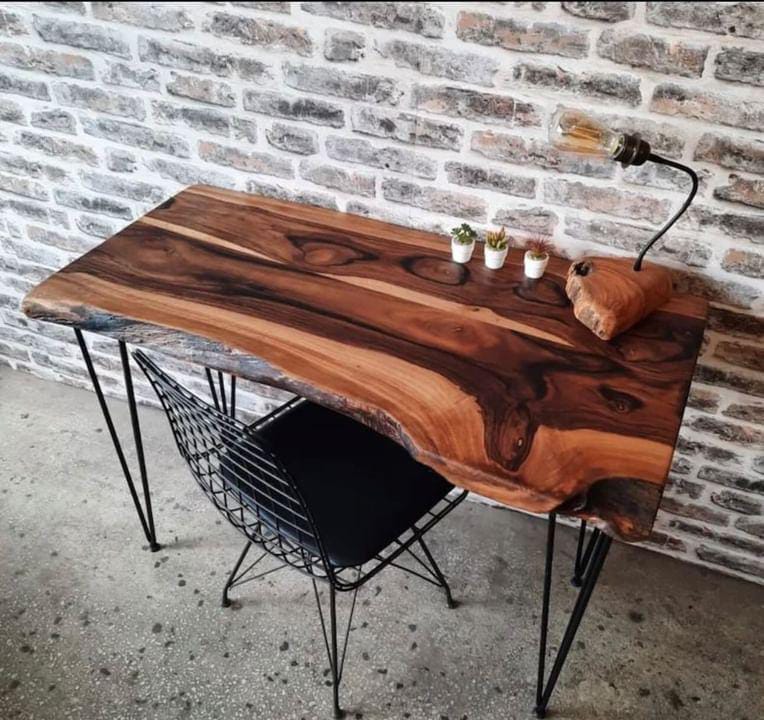 Live Edge Study Hairpin Table