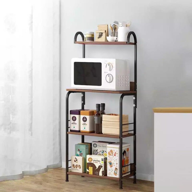 The wooden & Metal Storage Shelf Rack (4 Tier) - zeests.com - Best place for furniture, home decor and all you need