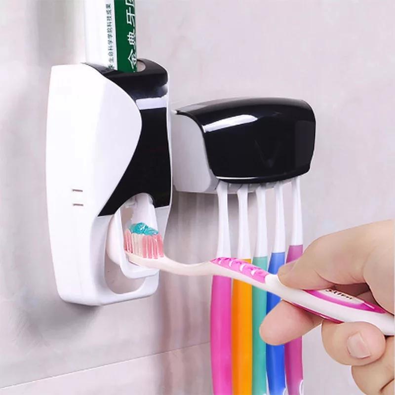Toothpaste Dispenser With Toothbrush Holder - zeests.com - Best place for furniture, home decor and all you need