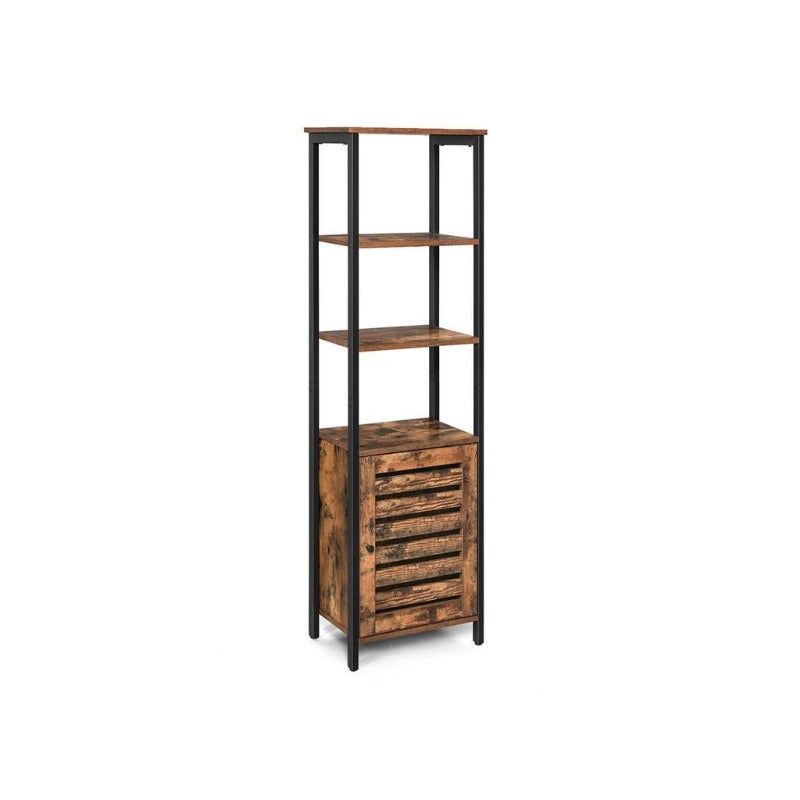 Multi Tier Tall Cabinet Bookcase Organizer Rack - zeests.com - Best place for furniture, home decor and all you need