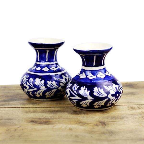 Mini Felicity vase 2pcs-Blue pottery - zeests.com - Best place for furniture, home decor and all you need