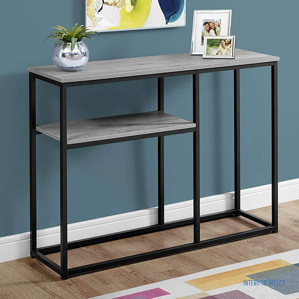 2-Tier Slim Console Table for Entryway with Open Storage Shelf