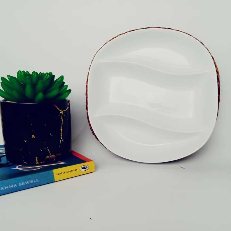 Snack Plate with Braided Basket (Oval Shaped) - zeests.com - Best place for furniture, home decor and all you need