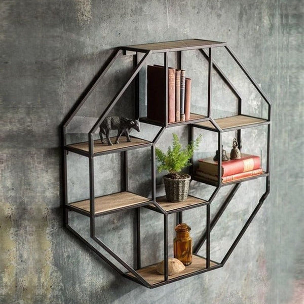 Wall-Mounted "Octic" Floating Metal Storage Shelve Frame Decor - zeests.com - Best place for furniture, home decor and all you need