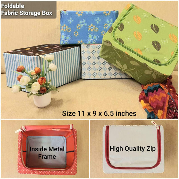 Foldable Fabric Storage Box (Leafy Mix Style) - zeests.com - Best place for furniture, home decor and all you need