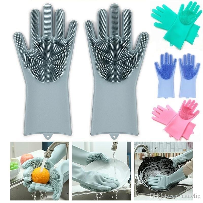 Silicone Dish Washing Gloves with Free Sink Organizer - zeests.com - Best place for furniture, home decor and all you need
