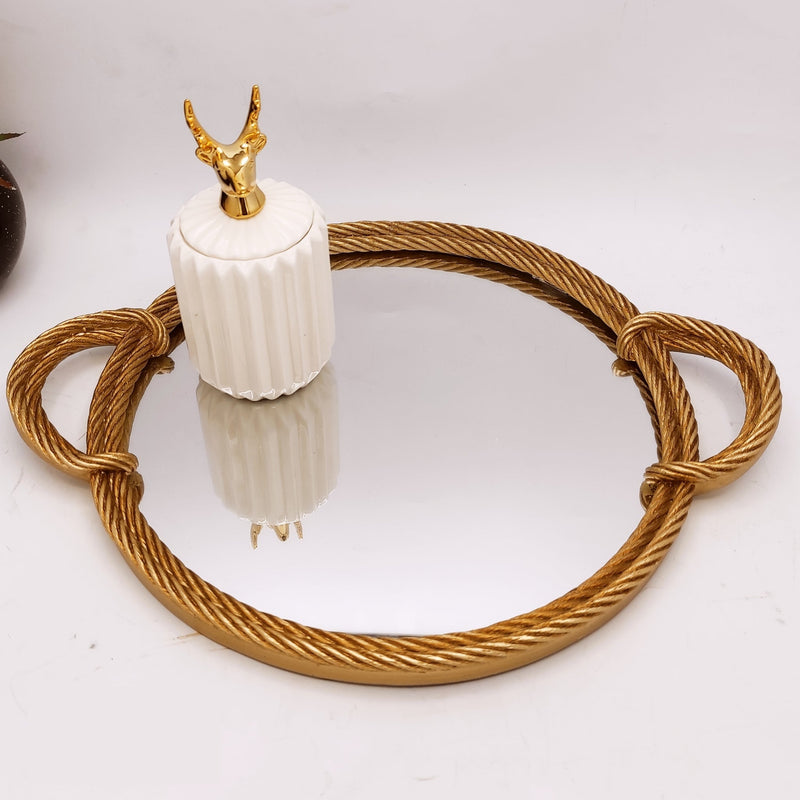 Golden Rope Mirror Tray - zeests.com - Best place for furniture, home decor and all you need