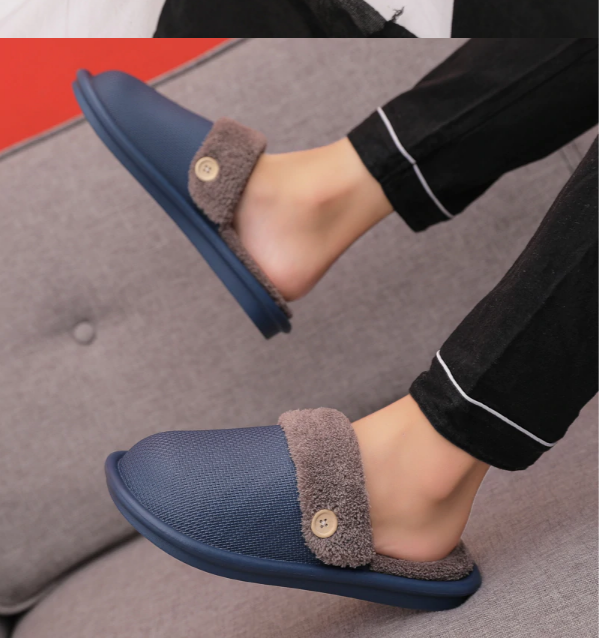 Winter Fur Waterproof Slippers (Blue) - zeests.com - Best place for furniture, home decor and all you need