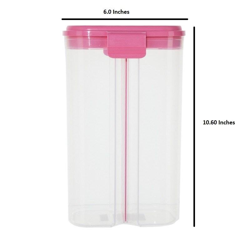 Two in One Separate Partitioned Transparent Storage Jar - zeests.com - Best place for furniture, home decor and all you need