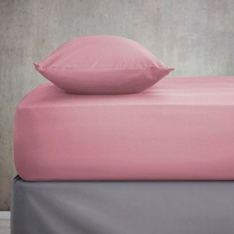 Fitted Sheet with 2 Pillow Covers - Light Pink - zeests.com - Best place for furniture, home decor and all you need