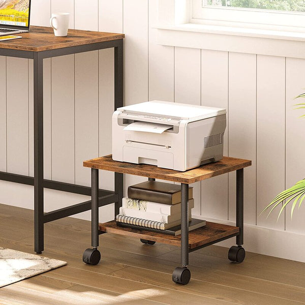 Rushford Rolling Home Office Side Table Organizer Trolley - zeests.com - Best place for furniture, home decor and all you need