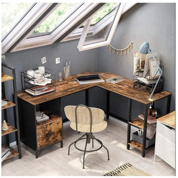 Multi Cabinet L-Shape Home Office Computer Workstation Table Desk - zeests.com - Best place for furniture, home decor and all you need