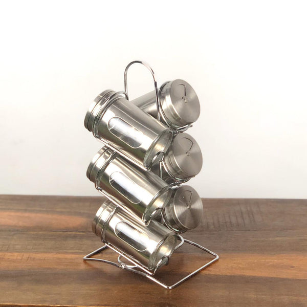 6pcs stainless steel spice jar -silver - zeests.com - Best place for furniture, home decor and all you need