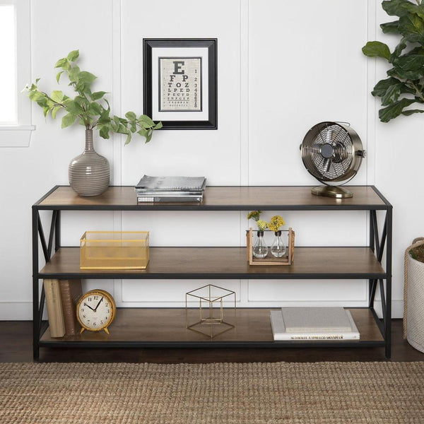 Carbon X-Frame Bookcase Console Organizer Rack Table - zeests.com - Best place for furniture, home decor and all you need