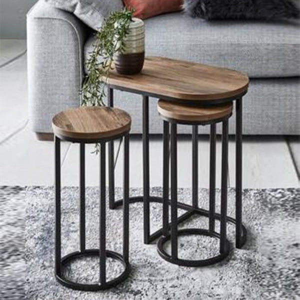 Round Nesting Living Lounge Bedroom Side Tables (Set of 3) - zeests.com - Best place for furniture, home decor and all you need
