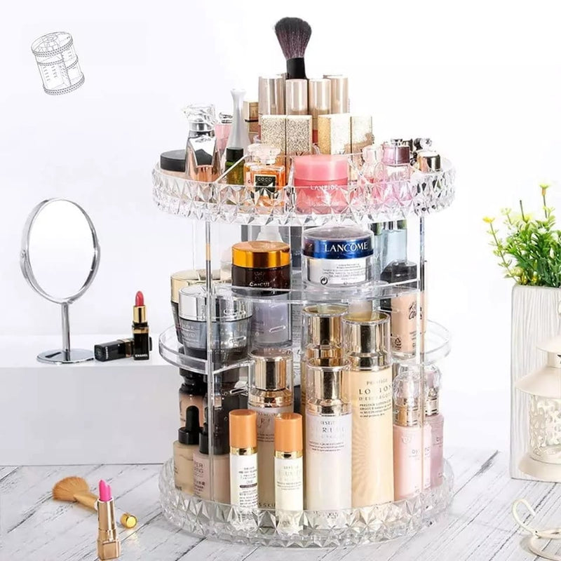 360 Transparent Cosmetics Box - zeests.com - Best place for furniture, home decor and all you need