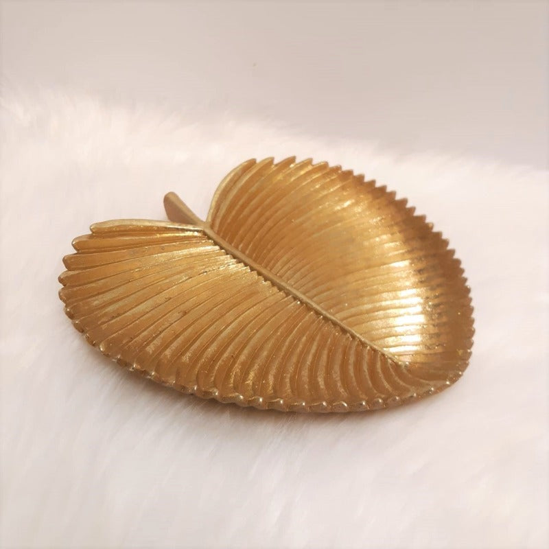 Wide Leafy Golden Tray - zeests.com - Best place for furniture, home decor and all you need
