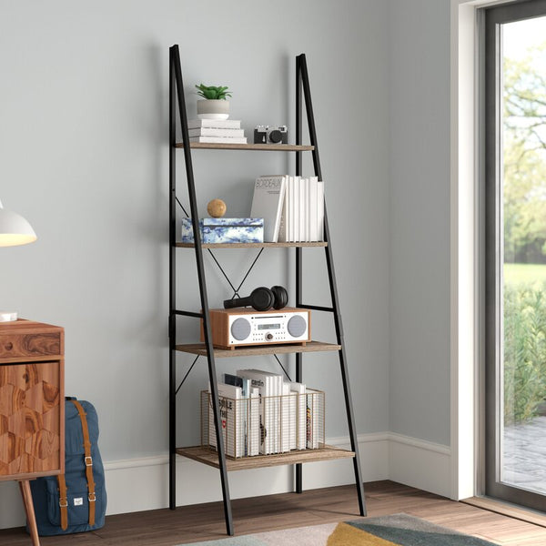 Ladder Curvy Bookcase Shelve Organizer Storage Rack Decor - zeests.com - Best place for furniture, home decor and all you need