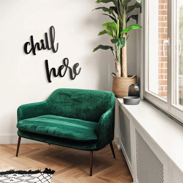 Chill Here Home Wall Hanging Living Lounge Bedroom Caption Decor - zeests.com - Best place for furniture, home decor and all you need