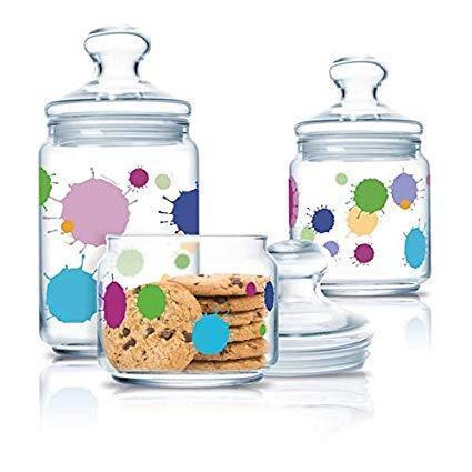 Luminarc Glass Jar With Lid - Set of 3 - zeests.com - Best place for furniture, home decor and all you need
