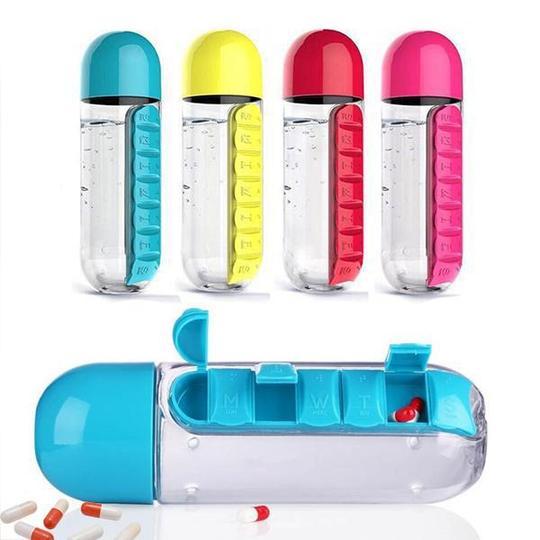 Pill & Vitamin Organizer Water Bottle - zeests.com - Best place for furniture, home decor and all you need