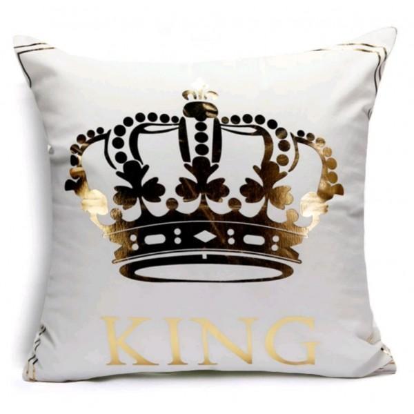 Crown - Golden Printed Cushion Cover - zeests.com - Best place for furniture, home decor and all you need