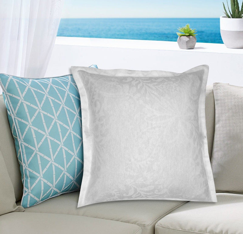 White Cushion Cover (Jacquard Fabric) - zeests.com - Best place for furniture, home decor and all you need
