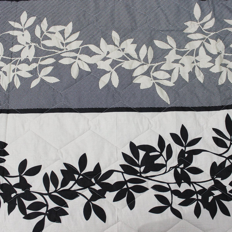 Gray Floral - Cotton Bed Spread Set - 6 pc - zeests.com - Best place for furniture, home decor and all you need