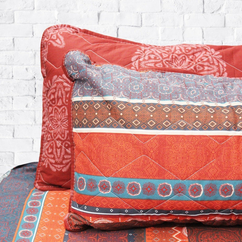 Red Sindhi - Export Quality Bed Spread Set - 6 pc - zeests.com - Best place for furniture, home decor and all you need