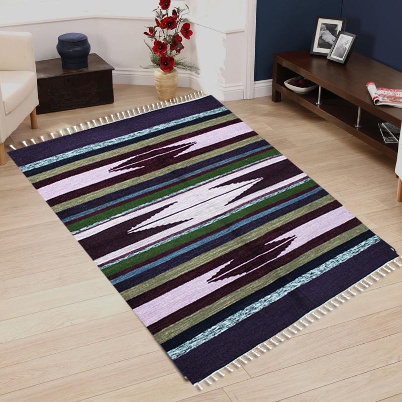 Geometric - Hand-woven Woolen Rug - 3' x 5' - zeests.com - Best place for furniture, home decor and all you need