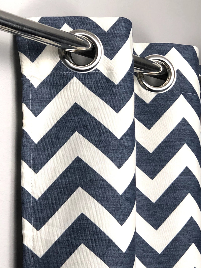 Grey Chevron Curtain With Lining - zeests.com - Best place for furniture, home decor and all you need