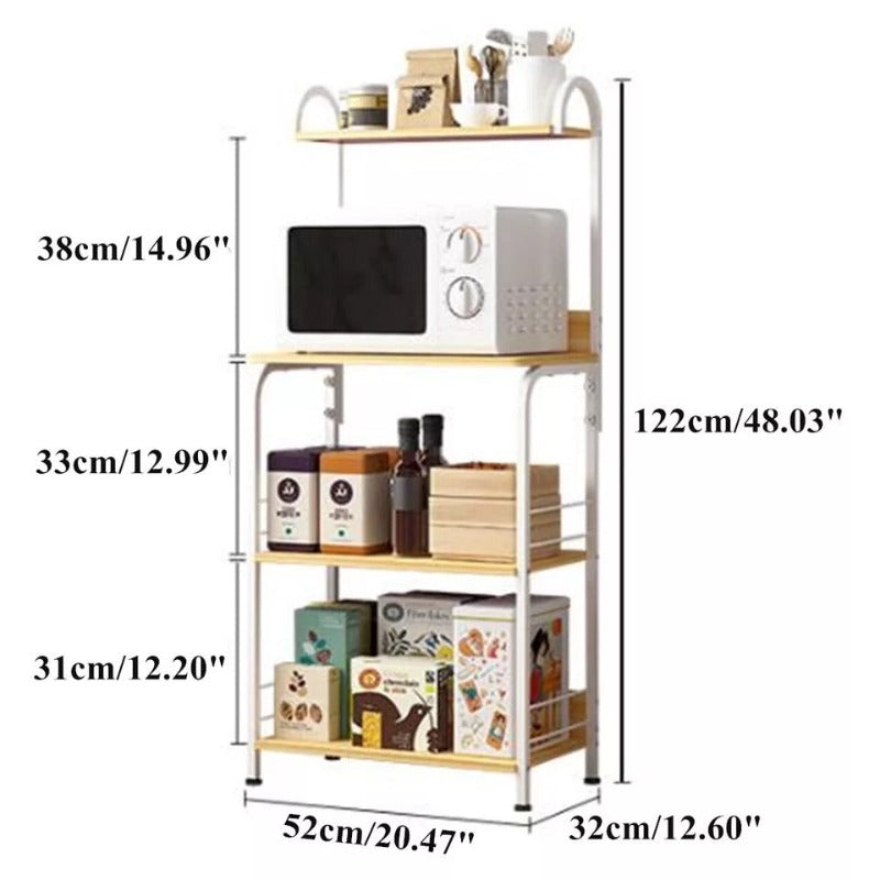 The wooden & Metal Storage Shelf Rack (4 Tier) - zeests.com - Best place for furniture, home decor and all you need