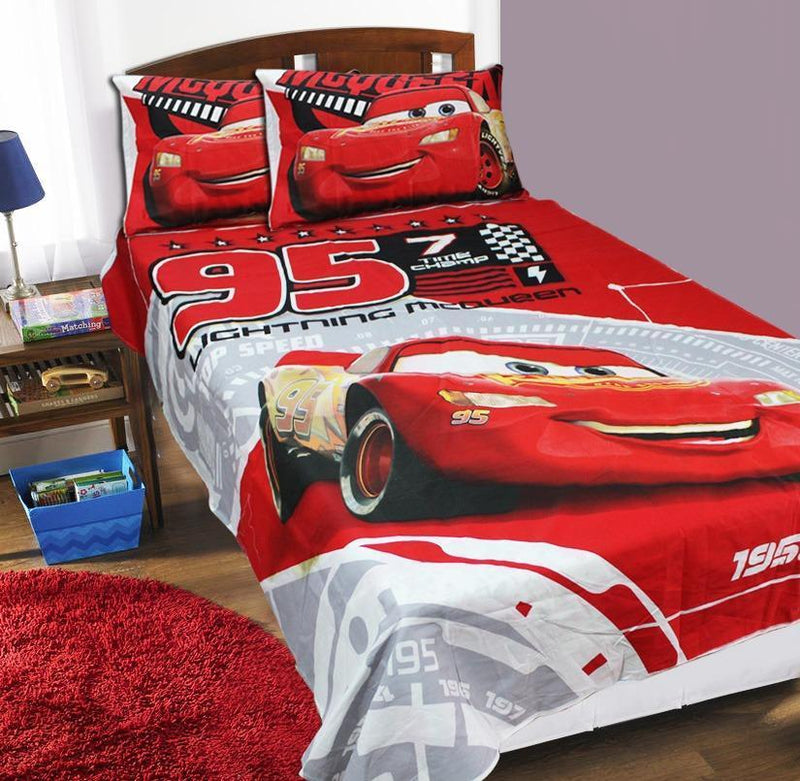 Single Kids Bed Sheet - Lightning McQueen - zeests.com - Best place for furniture, home decor and all you need