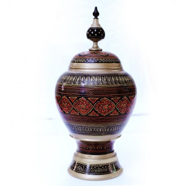 Wooden Pot - Nakshi - 11" - zeests.com - Best place for furniture, home decor and all you need