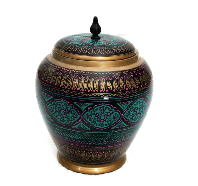 Wooden Candy Jar in Nakshi Art 8'' - zeests.com - Best place for furniture, home decor and all you need