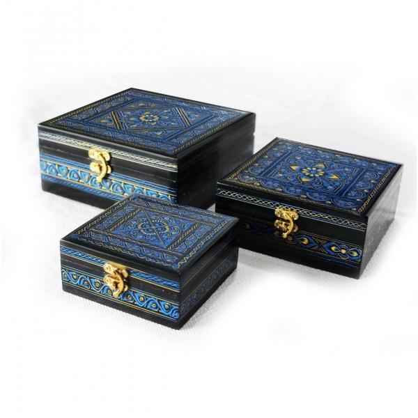 Wooden Hand Made Jewellery Box (set of 3) - zeests.com - Best place for furniture, home decor and all you need