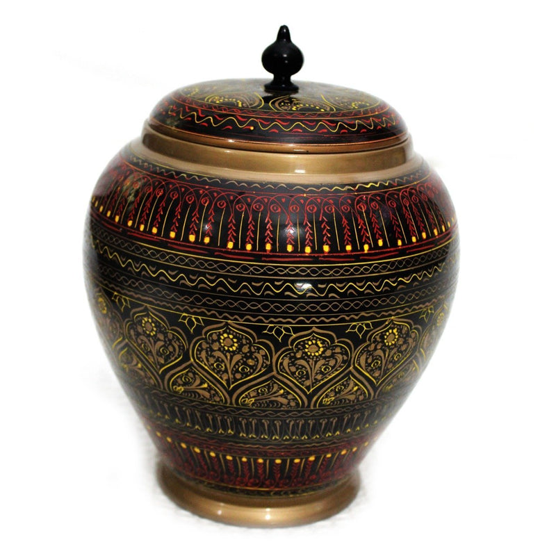 Wooden Candy Jar in Nakshi Art 8'' - zeests.com - Best place for furniture, home decor and all you need