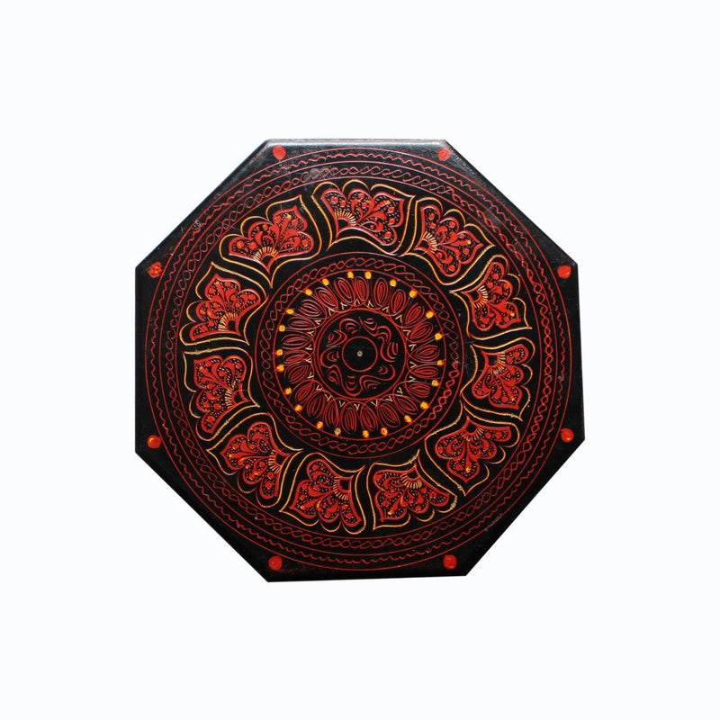 Wooden Hand Made Hexagonal Jewellery Box in Nakshi Art - 6.5" Top - zeests.com - Best place for furniture, home decor and all you need