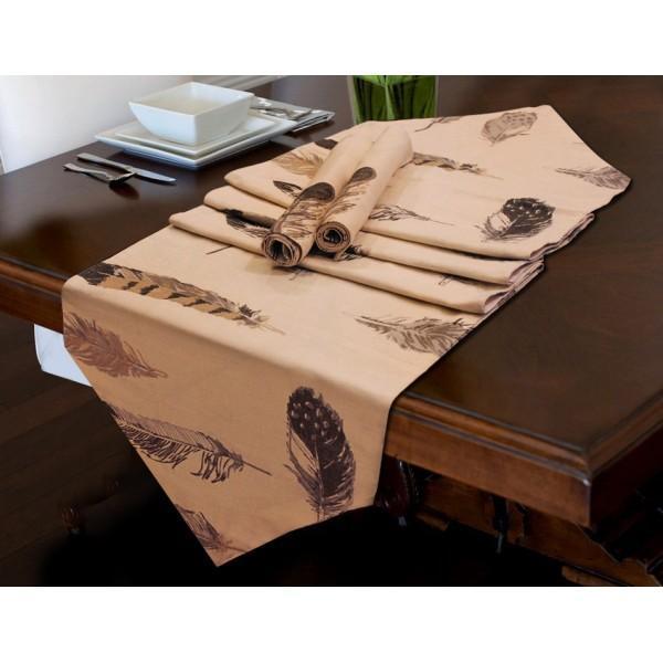 TABLE RUNNER 7 PCs SET - Brown Leaves - zeests.com - Best place for furniture, home decor and all you need